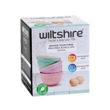 Load image into Gallery viewer, Wiltshire Baking Traditions Set of 3 Mini Prep Bowls 12x7cm Strawberry, Lavender &amp; Pistachio