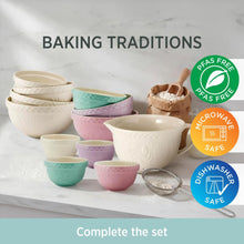 Load image into Gallery viewer, Wiltshire Baking Traditions Set of 3 Mini Prep Bowls 12x7cm Strawberry, Lavender &amp; Pistachio
