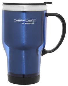 Thermos Thermocafe Travel Mug Stainless Steel Inner Plastic Outer 470ml - Blue - ZOES Kitchen