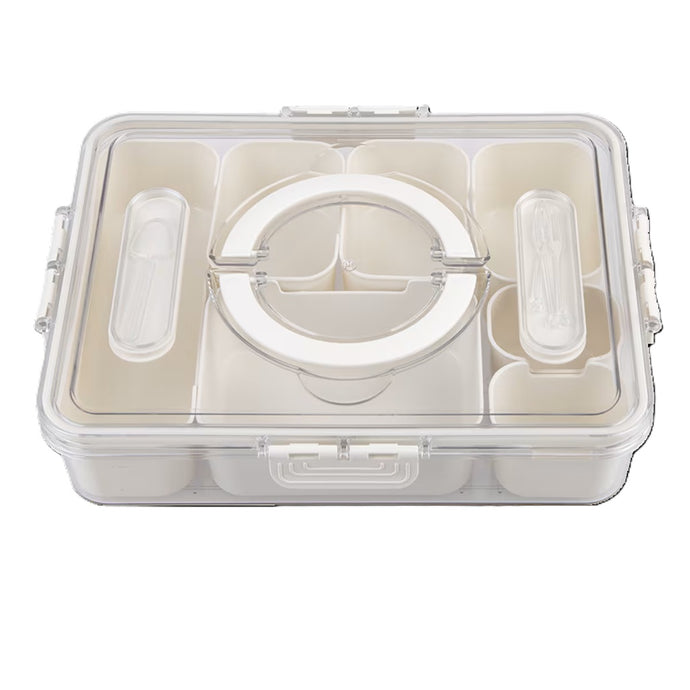 Pizzazz Rectangular 7 Compartment Grazing Box with Carry Handles & Food Picks