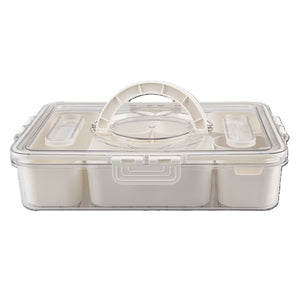 Pizzazz Rectangular 7 Compartment Grazing Box with Carry Handles & Food Picks