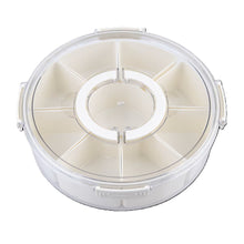 Load image into Gallery viewer, Pizzazz Round 9 Compartment Grazing Box with Carry Handles &amp; Food Picks
