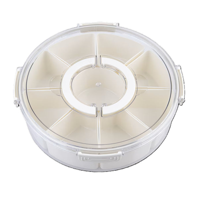 Pizzazz Round 9 Compartment Grazing Box with Carry Handles & Food Picks