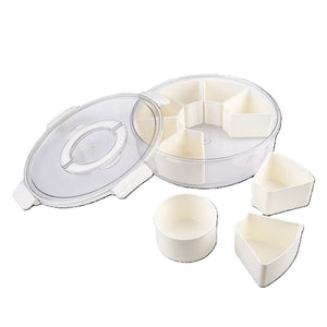 Pizzazz Round 9 Compartment Grazing Box with Carry Handles & Food Picks