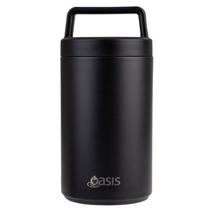 Oasis S/S Double Wall Insulated Food Flask W/ Handle 700ml - Black