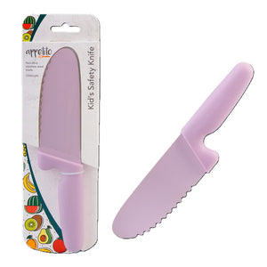 Appetito Kids Safety Knife with Non-stick Serrated Blade - Pink