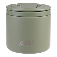 Load image into Gallery viewer, Oasis Stainless Steel Double Wall Insulated Food Flask with Quick Release Lid &amp; Sport 550ml - Olive Green