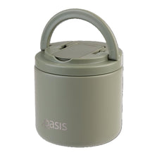 Load image into Gallery viewer, Oasis Stainless Steel Double Wall Insulated Food Flask with Quick Release Lid &amp; Sport 550ml - Olive Green