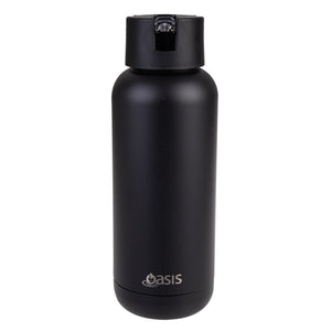 Oasis S/S Ceramic Moda Triple Wall Insulated Drink Bottle 1L - Black - ZOES Kitchen