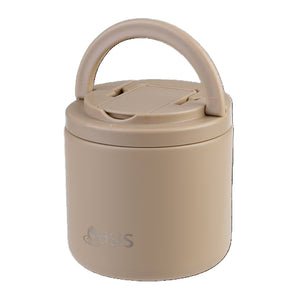 Oasis Stainless Steel Double Wall Insulated Food Flask with Quick Release Lid & Sport 550ml - Latte