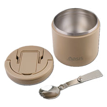 Load image into Gallery viewer, Oasis Stainless Steel Double Wall Insulated Food Flask with Quick Release Lid &amp; Sport 550ml - Latte