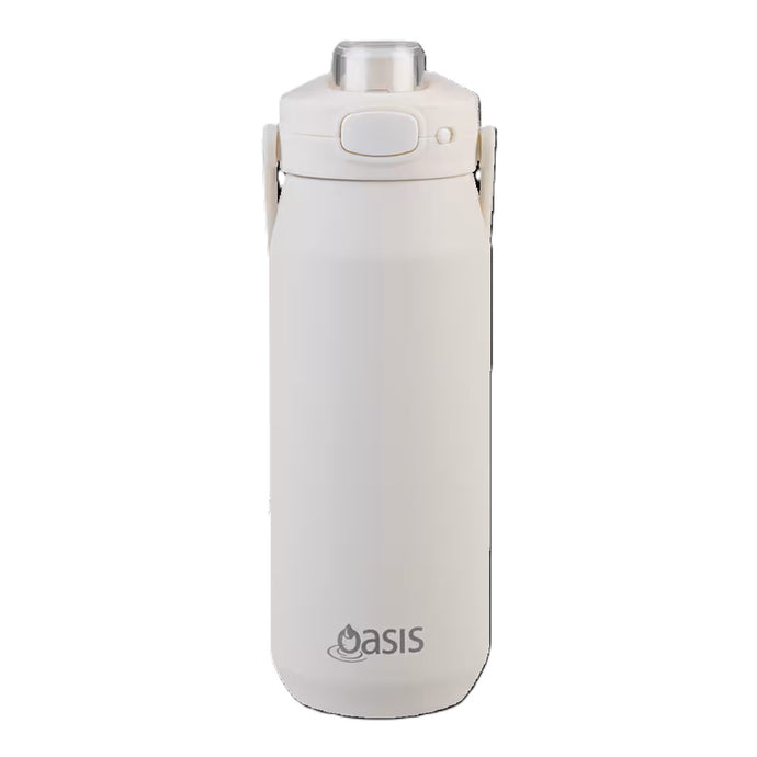 Oasis Capri Ceramic Lined Stainless Steel Triple Wall Insulated Drink Bottle with Quick Release Lid 750ml - Alabaster