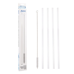 Oasis Commuter Travel Tumbler Straws - Set of 4 With Cleaning Brush