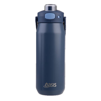 Oasis Capri Ceramic Lined Stainless Steel Triple Wall Insulated Drink Bottle with Quick Release Lid 750ml - Indigo