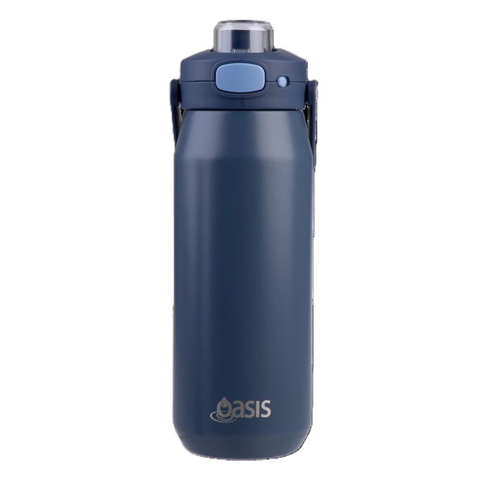 Oasis Capri Ceramic Lined Stainless Steel Triple Wall Insulated Drink Bottle with Quick Release Lid 750ml - Indigo