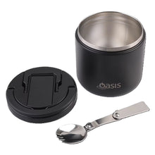 Load image into Gallery viewer, Oasis Stainless Steel Double Wall Insulated Food Flask with Quick Release Lid &amp; Sport 550ml - Black
