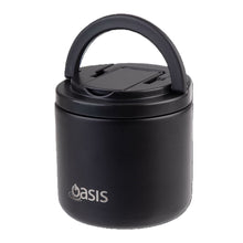 Load image into Gallery viewer, Oasis Stainless Steel Double Wall Insulated Food Flask with Quick Release Lid &amp; Sport 550ml - Black