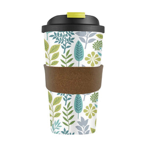 Karlstert Bamboo Fiber Cup With Corkband 420ml - Leaves - ZOES Kitchen