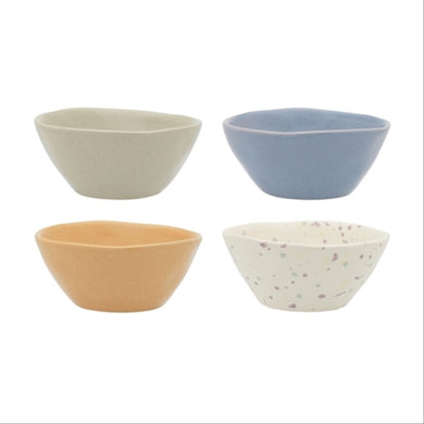 Ecology Speckle Set Of 4 Dip Bowl 11cm - Multi Polka, Sky, Peach, Oatmeal - ZOES Kitchen