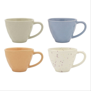 Ecology Speckle Set Of 4 Mugs 380ml - Multi Polka, Sky, Peach, Oatmeal - ZOES Kitchen