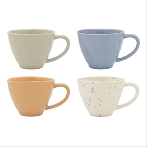 Ecology Speckle Set Of 4 Mugs 380ml - Multi Polka, Sky, Peach, Oatmeal - ZOES Kitchen