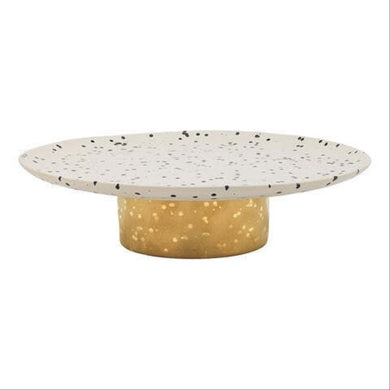 Ecology Speckle Gold Footed Cake Stand 32cm - Polka - ZOES Kitchen