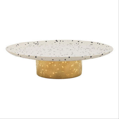 Ecology Speckle Gold Footed Cake Stand 32cm - Polka - ZOES Kitchen