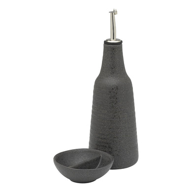 Ecology Ottawa Oil Bottle & Salt Dish Set - Stone