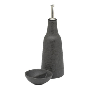 Ecology Ottawa Oil Bottle & Salt Dish Set - Stone