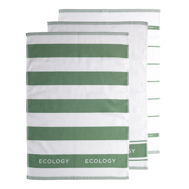 Ecology Fold Set of 3 Teatowels - Cornflower