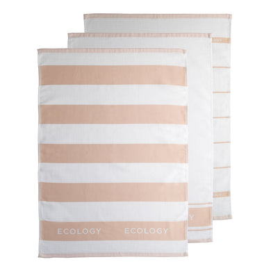 Ecology Fold Set of 3 Teatowels - Rose