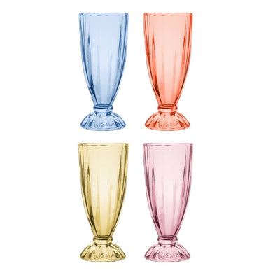 Porto Dessert Coloured Milkshake Glasses 340ml - Set of 4