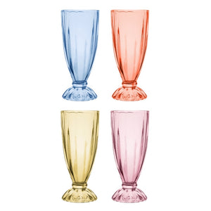 Porto Dessert Coloured Milkshake Glasses 340ml - Set of 4