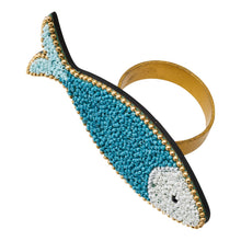 Load image into Gallery viewer, Porto Cove Beaded Napkin Rings Fish - Set of 4