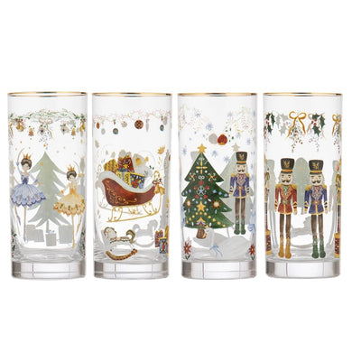 Ashdene Christmas Wonderland Set of 4 Hiball Tumbler Set