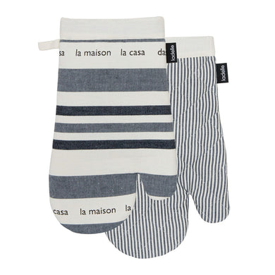 Ladelle La Casa Black Oven Mitt - 2 Piece