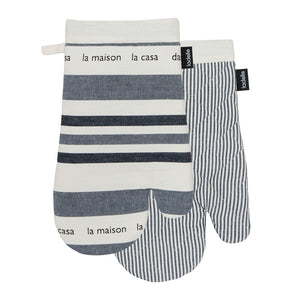 Ladelle La Casa Black Oven Mitt - 2 Piece