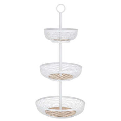 Ladelle Olsen White 3 Tier Mesh Fruit Basket