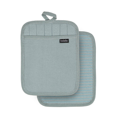 Ladelle Lennox Ice Blue Pot Holder - 2 Pack