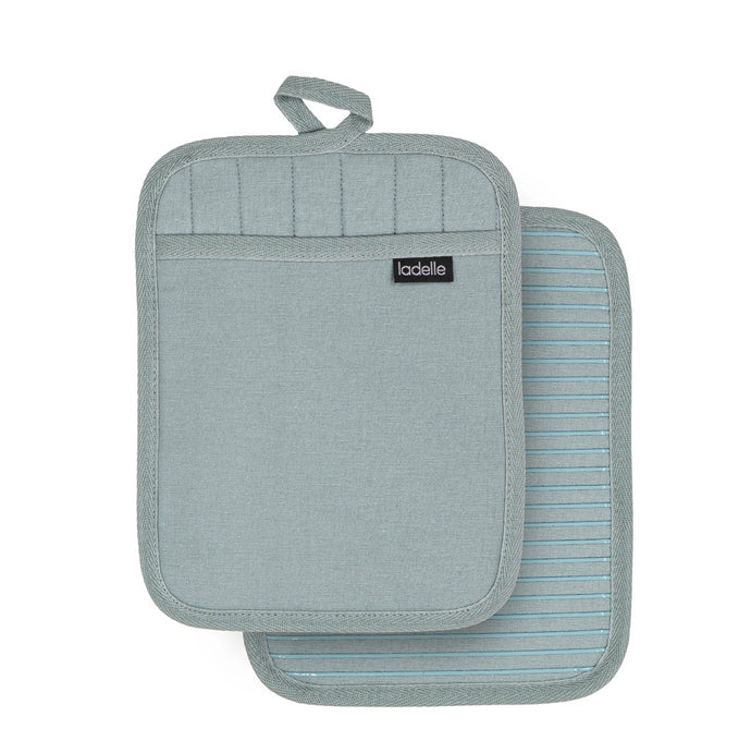 Ladelle Lennox Ice Blue Pot Holder - 2 Pack