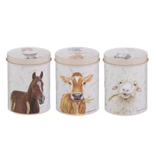 Load image into Gallery viewer, Ashdene Tinware Canister - Farmyard Faces