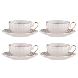 Ashdene Parisienne Pearl Cup & Saucer Set 4 - White - ZOES Kitchen