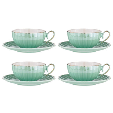Ashdene Parisienne Pearl Cup & Saucer Set 4 - Aquamarine - ZOES Kitchen