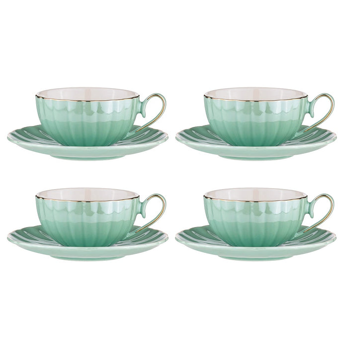 Ashdene Parisienne Pearl Cup & Saucer Set 4 - Aquamarine - ZOES Kitchen
