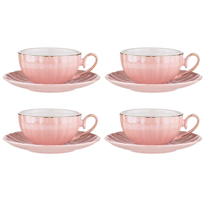 Ashdene Parisienne Pearl Cup & Saucer Set 4 - Marshmallow - ZOES Kitchen