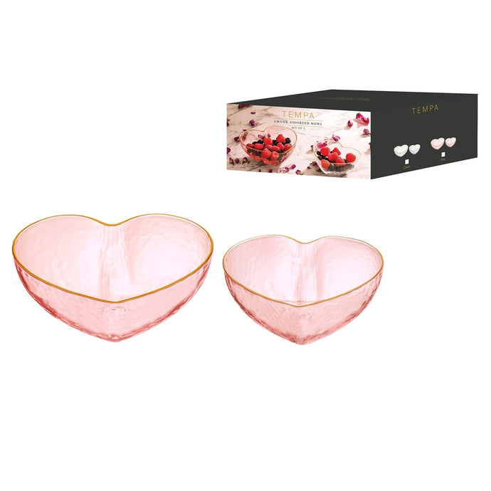 Tempa Amour Pink Assorted Bowl - 2 Pack (S)