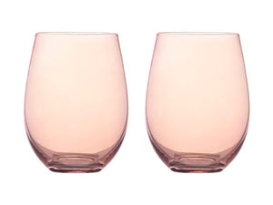 Maxwell & Williams Glamour Stemless Glass 560ML Set of 2 Pink Gift Boxed - ZOES Kitchen