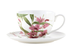 Maxwell & Williams Royal Botanic Gardens Australian Orchids Cup & Saucer 240ML Pink Gift Boxed - ZOES Kitchen