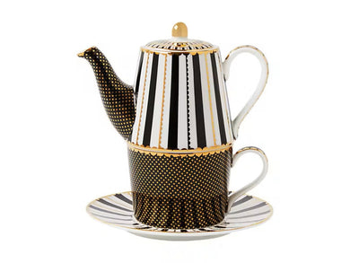 Maxwell & Williams Teas & C's Regency Tea for One With Infuser 340ML Black Gift Boxed - ZOES Kitchen