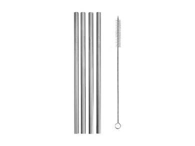 Maxwell & Williams Cocktail & Co Reusable Smoothie Straw Set of 4 With Brush Stainless Steel Gift Boxed - ZOES Kitchen